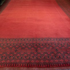 Hand-Knotted Aqcha Rug From Afghanistan