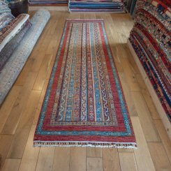 Hand-Knotted Khorjin Runner From Afghanistan