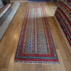 Hand-Knotted Khorjin Runner From Afghanistan