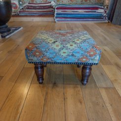 Hand-Made Mazar Kilim Footstool From Afghanistan