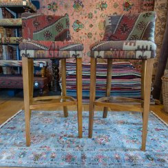 Hand-Made Anatolian Kilim Stool From Turkey