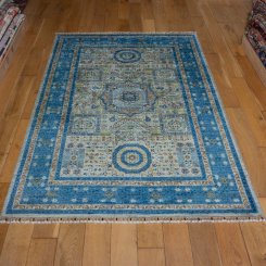Hand-Knotted Fine Mamluk Rug From Afghanistan