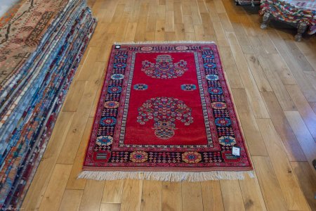 Hand-Knotted Mashad Rug From Iran (Persian)