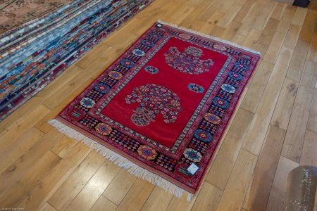 Hand-Knotted Mashad Rug From Iran (Persian)