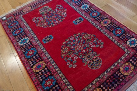 Hand-Knotted Mashad Rug From Iran (Persian)