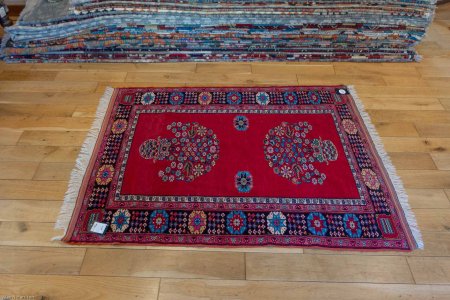 Hand-Knotted Mashad Rug From Iran (Persian)