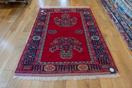 Hand-Knotted Mashad Rug From Iran (Persian)