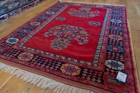 Hand-Knotted Mashad Rug From Iran (Persian)