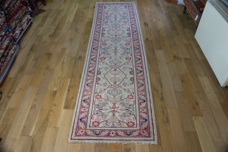Hand-Knotted Ziegler Runner From Afghanistan