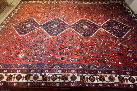 Hand-Knotted Shiraz Rug From Iran (Persian)