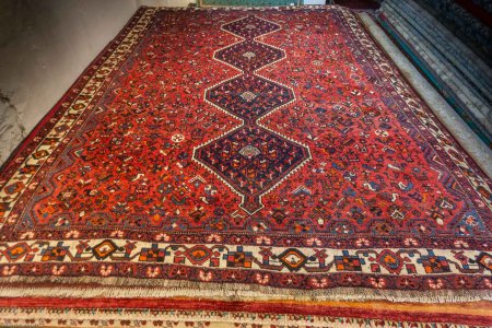 Hand-Knotted Shiraz Rug From Iran (Persian)