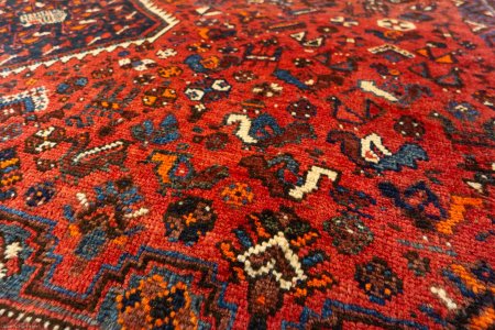 Hand-Knotted Shiraz Rug From Iran (Persian)