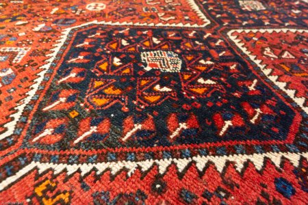 Hand-Knotted Shiraz Rug From Iran (Persian)