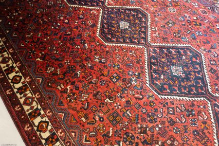 Hand-Knotted Shiraz Rug From Iran (Persian)