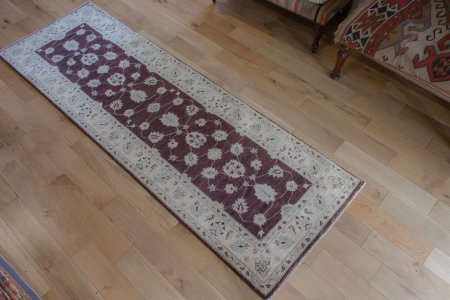 Hand-Knotted Ziegler Runner From Afghanistan