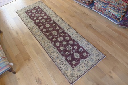 Hand-Knotted Ziegler Runner From Afghanistan