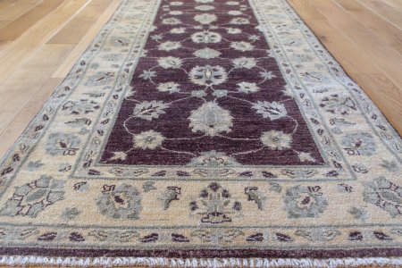 Hand-Knotted Ziegler Runner From Afghanistan