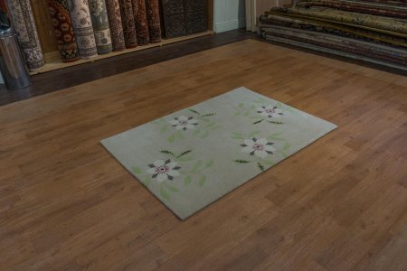 Hand-Knotted Nepalese 60 Knot Rug From Nepal