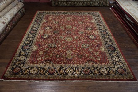 Hand-Knotted Mashad Palace Rug From India