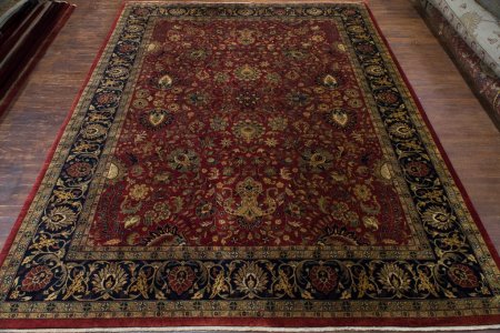 Hand-Knotted Mashad Palace Rug From India