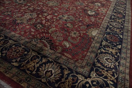 Hand-Knotted Mashad Palace Rug From India