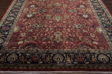 Hand-Knotted Mashad Palace Rug From India