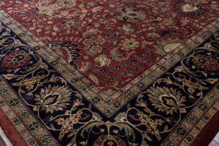 Hand-Knotted Mashad Palace Rug From India