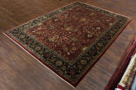 Hand-Knotted Mashad Palace Rug From India