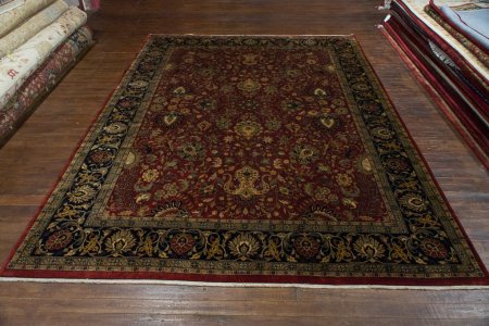 Hand-Knotted Mashad Palace Rug From India