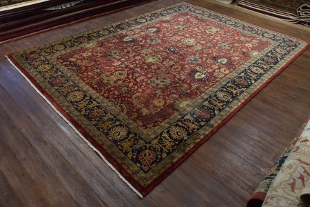 Hand-Knotted Mashad Palace Rug From India