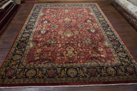 Hand-Knotted Mashad Palace Rug From India