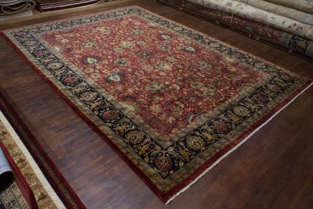 Hand-Knotted Mashad Palace Rug From India