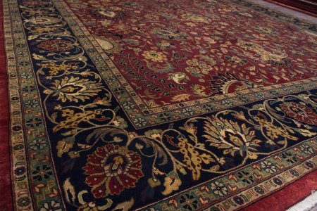 Hand-Knotted Mashad Palace Rug From India