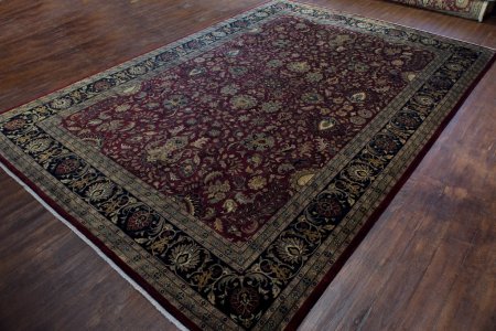 Hand-Knotted Mashad Palace Rug From India