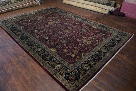 Hand-Knotted Mashad Palace Rug From India