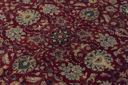 Hand-Knotted Mashad Palace Rug From India