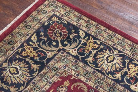 Hand-Knotted Mashad Palace Rug From India