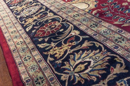 Hand-Knotted Mashad Palace Rug From India