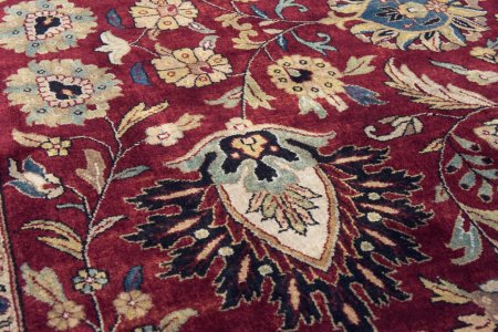 Hand-Knotted Mashad Palace Rug From India