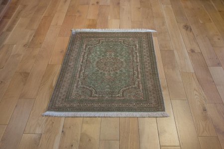 Hand-Knotted Qum Silk Rug From Iran (Persian)