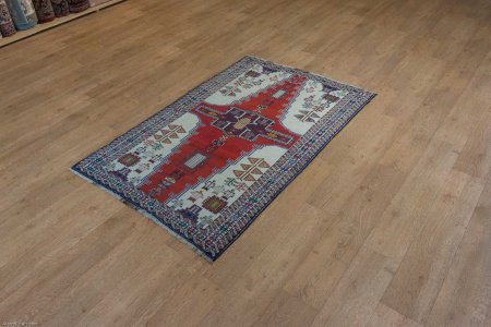 Hand-Knotted Meshed Baluch Rug From Iran (Persian)