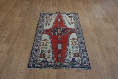 Hand-Knotted Meshed Baluch Rug From Iran (Persian)