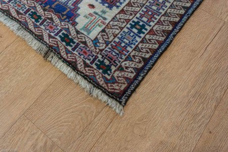 Hand-Knotted Meshed Baluch Rug From Iran (Persian)