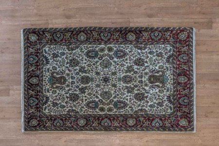 Hand-Knotted Mashad Palace Rug From India