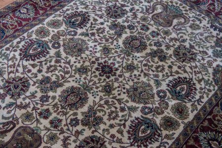 Hand-Knotted Mashad Palace Rug From India