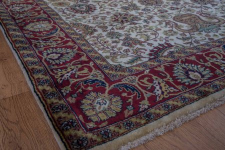 Hand-Knotted Mashad Palace Rug From India