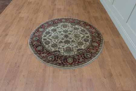 Hand-Knotted Mashad Palace Rug From India