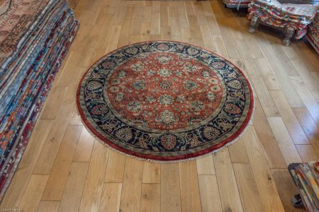 Hand-Knotted Mashad Palace Rug From India