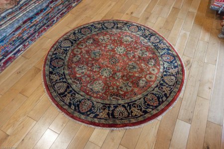 Hand-Knotted Mashad Palace Rug From India