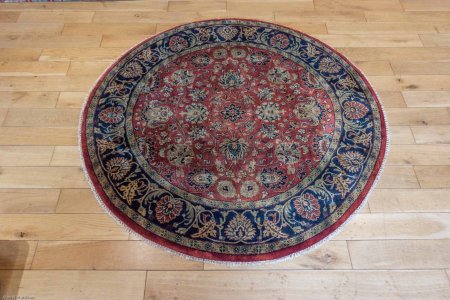 Hand-Knotted Mashad Palace Rug From India